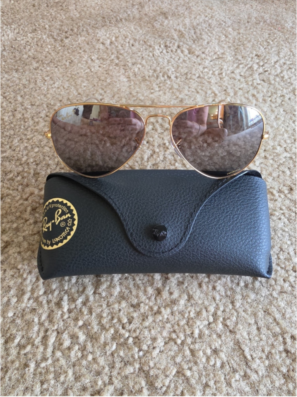 Ray-Ban RB3025 Aviator G3 Lenses Polarized Sunglasses - Gold Frame $240